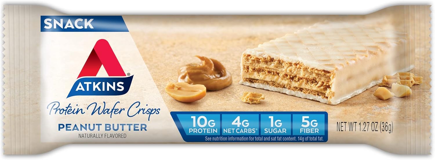 Atkins Endulge Crunchalicious Peanut Butter Chocolate Protein Wafer Crisp Bars, 16 Count