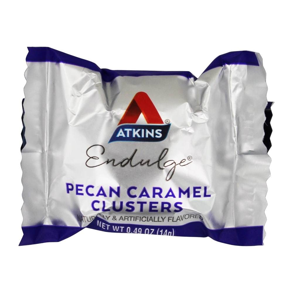 Atkins Endulge Pecan Caramel Clusters, 0.49 oz, Pack of 10 - Low Carb, Keto-Friendly Snack