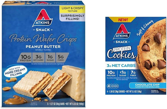 Atkins Protein Wafer Crisps and Cookie Variety Pack, 9 Count