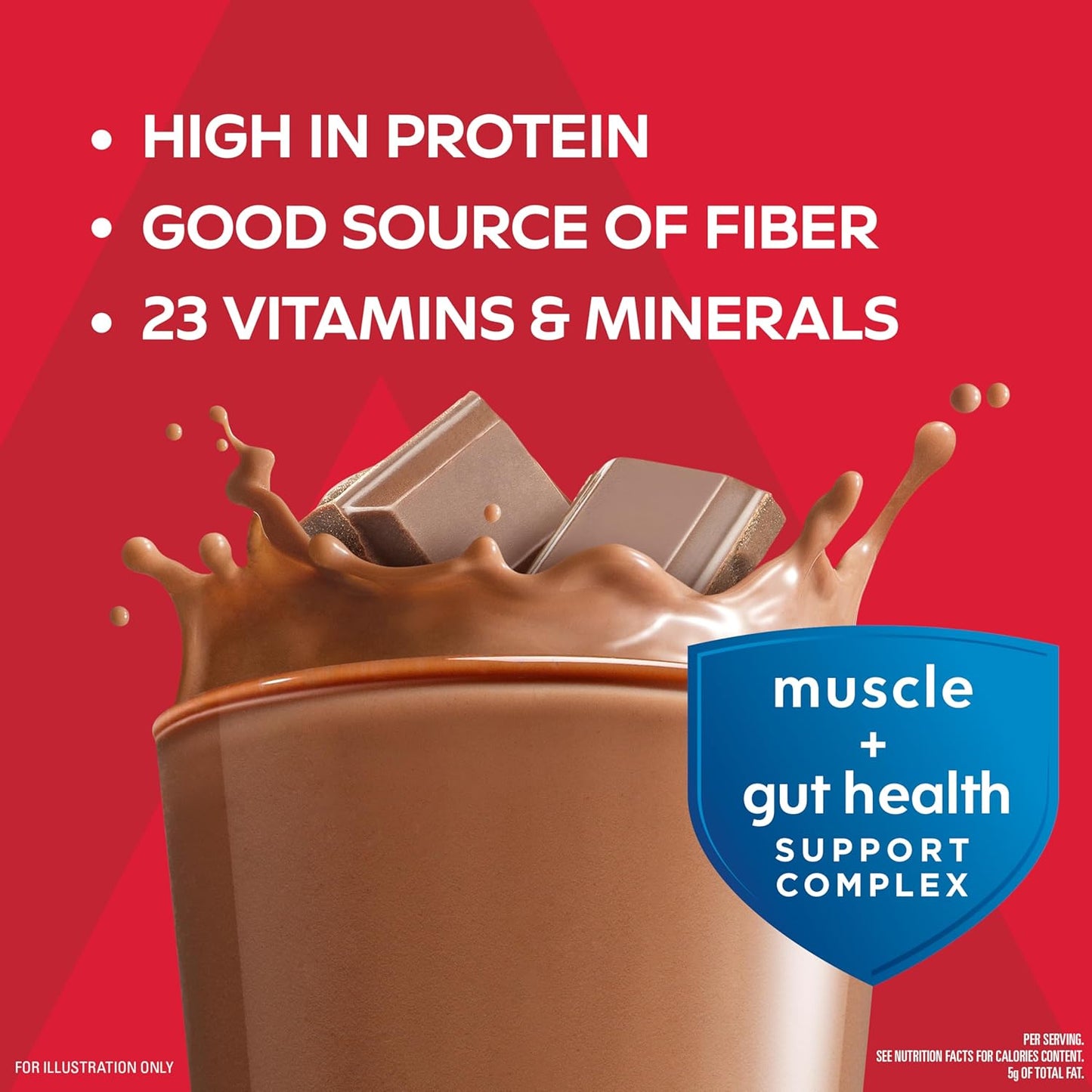 Atkins Strong Milk Chocolate High Protein Shake with 30g Protein, 7g Fiber, Muscle & Gut Health Support, 12 Pack