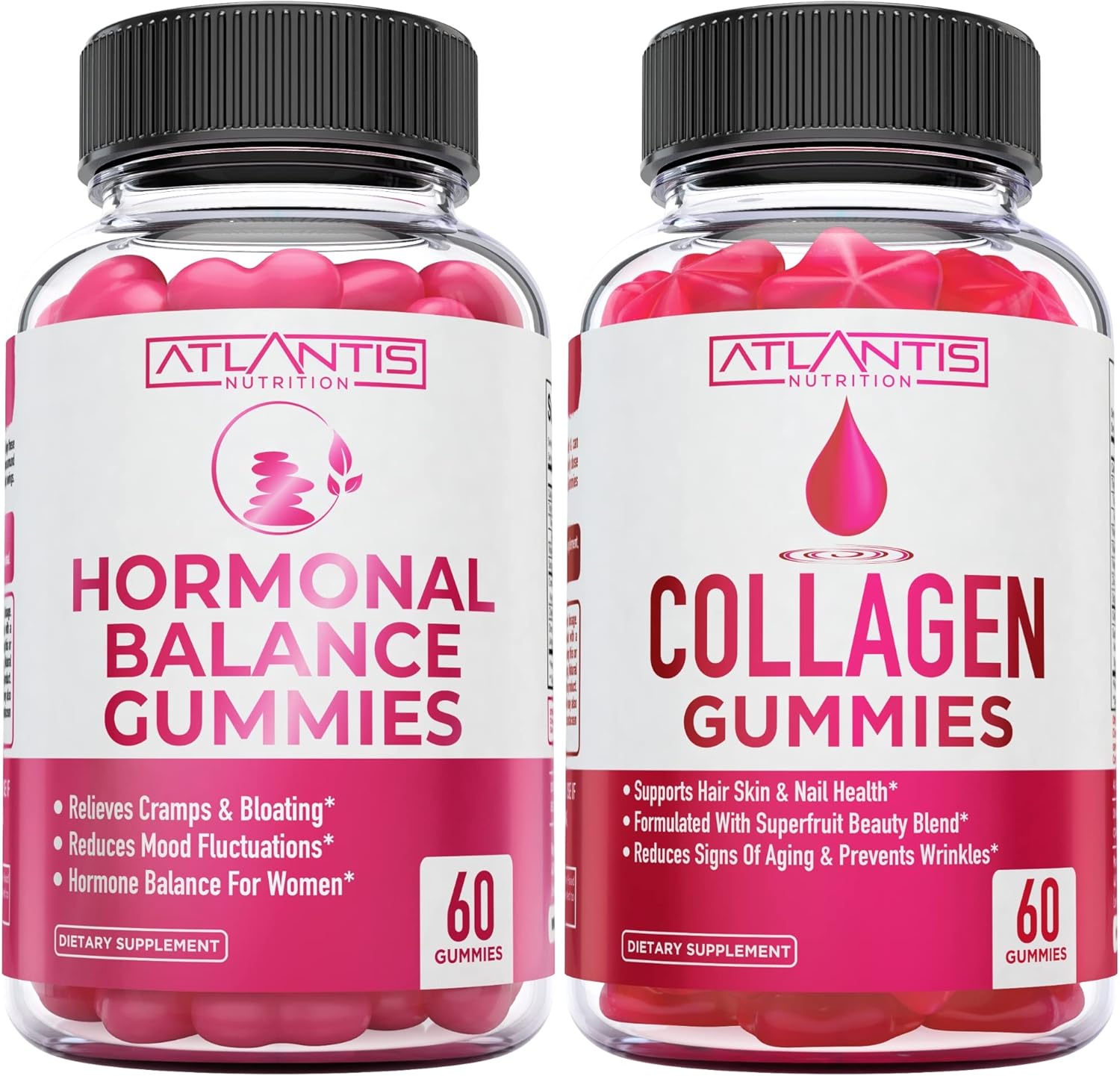 Atlantis Nutrition Hormonal Balance and PMS Relief Gummies with Collagen - 120 Count