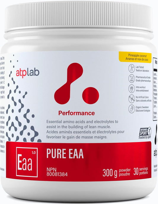 ATP LAB EAA Supplement Powder - Pineapple Coconut Flavour - 300g - Essential Amino Acids for Muscle Recovery and Building