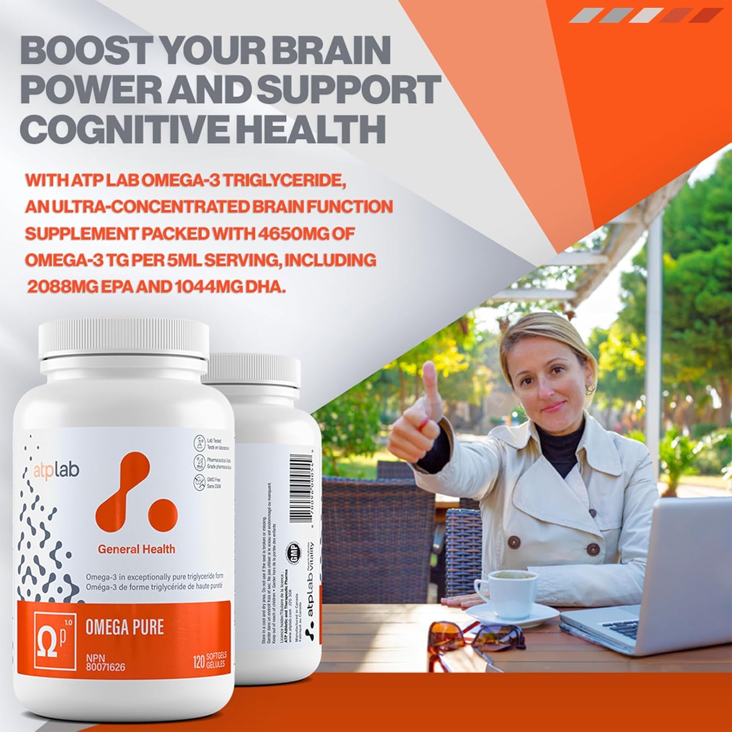 ATP LAB Omega Pure Softgels - Fish Oil Triglyceride Form - Brain & Cognitive Health - EPA DHA Omega 3 Fatty Acids