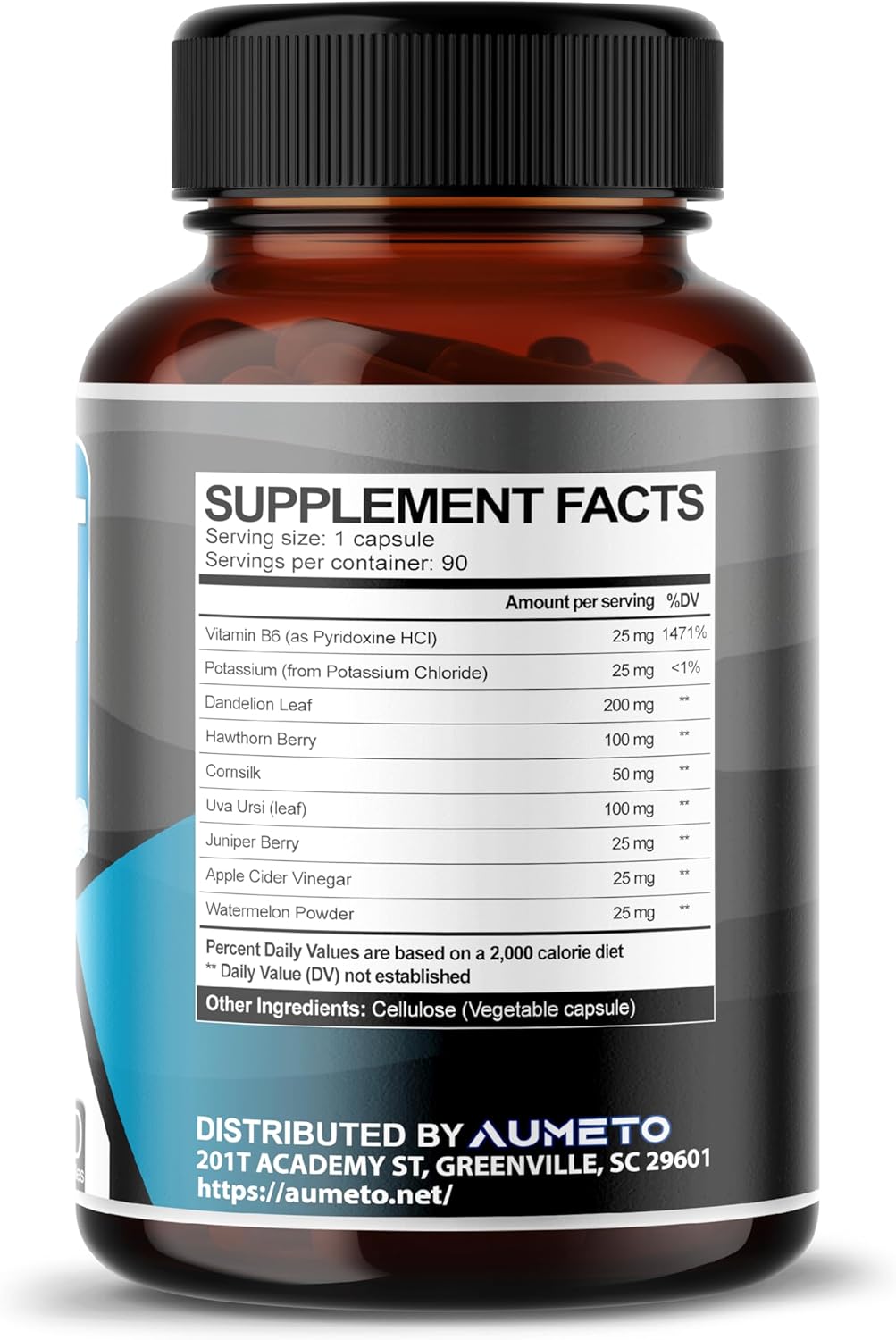 AUMETO Ultra Natural Water Out Pills with Uva Ursi for Full Body Cleanse - Kidney & Stomach Support - 90 Count Pack