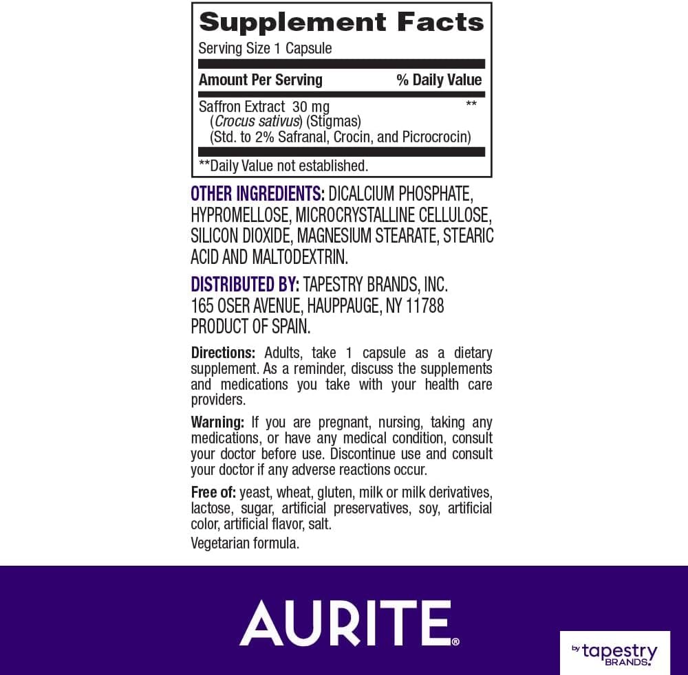 Aurite Stress Management Bundle: Ashwagandha & Saffron Supplements for Mood Support and Memory - Vegetarian, Non-GMO, Gluten & Soy-Free