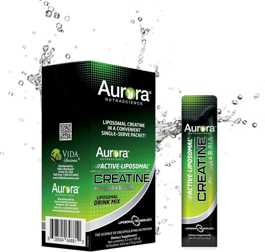 Aurora Nutrascience Active-Liposomal Creatine + GAA & R-ALA for Exercise Performance & Muscle Growth - 10 Packets