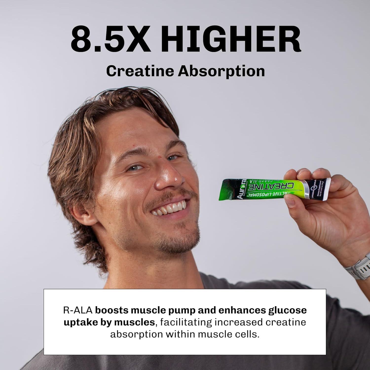 Aurora Nutrascience Active-Liposomal Creatine + GAA & R-ALA for Exercise Performance & Muscle Growth - 10 Packets