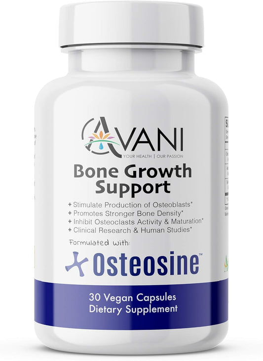 Avani Health Osteosine Bone Growth Support Supplement with BioPerine and AstraGin - Gluten Free - 30 Vegan Capsules for Stronger Bones and Increased Calcium Levels