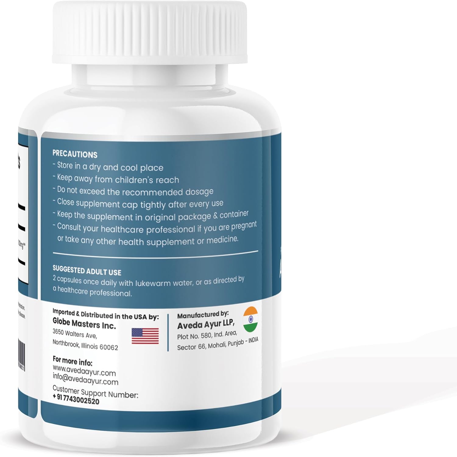 Aveda Ashwagandha Capsules 500mg - Herbal Supplement for Adults - 60 Capsules (1-Month Supply)