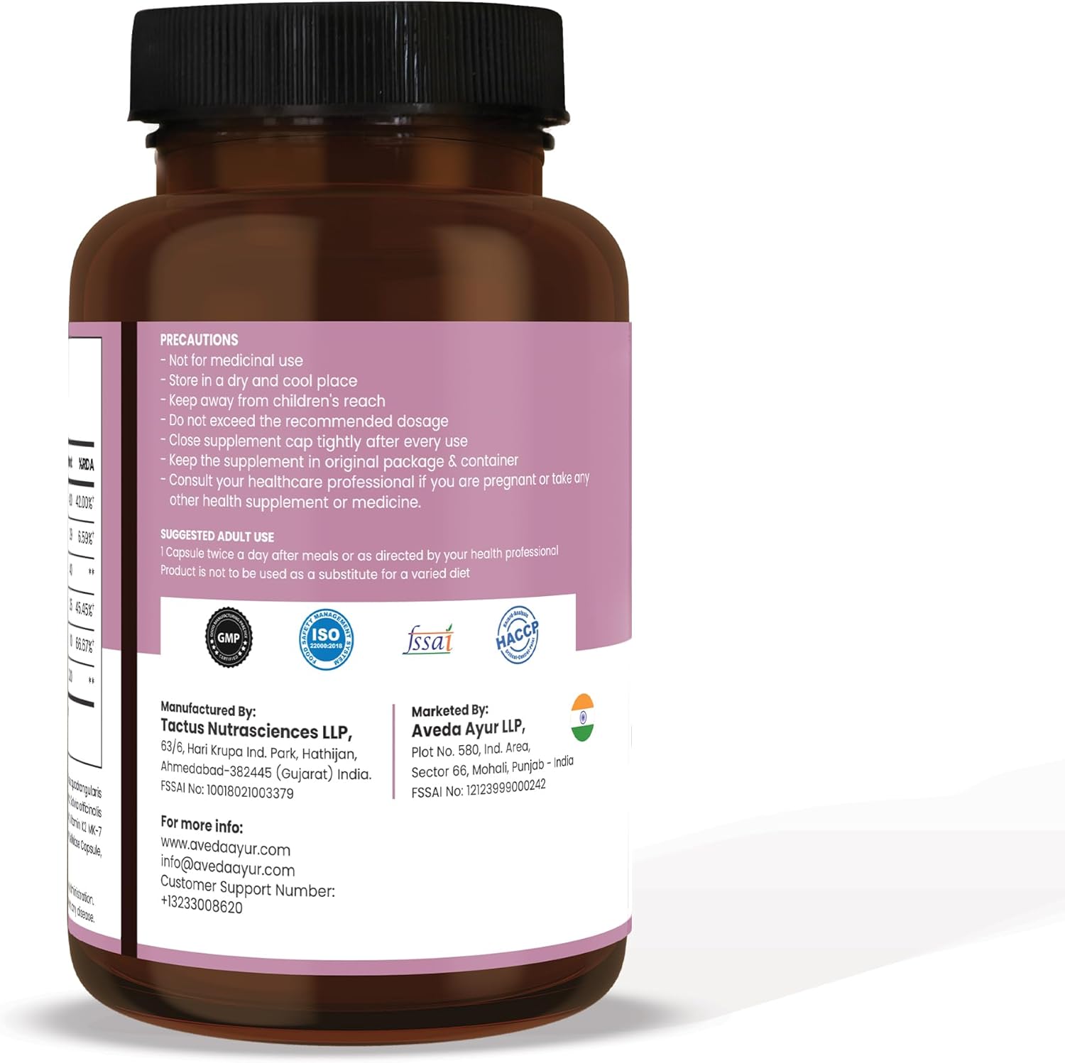 Aveda Plant-Based Calcium Supplement with Vitamin D3, K2, Magnesium | 500mg | Bone, Joint, Teeth, Muscle Support | 60 Veg Capsules | 3X Calcium Absorption | Men & Women