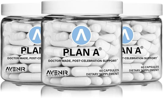 Avenir Nutrition Plan A: Electrolyte Support for Dehydration & Headache Relief - 180 Capsules
