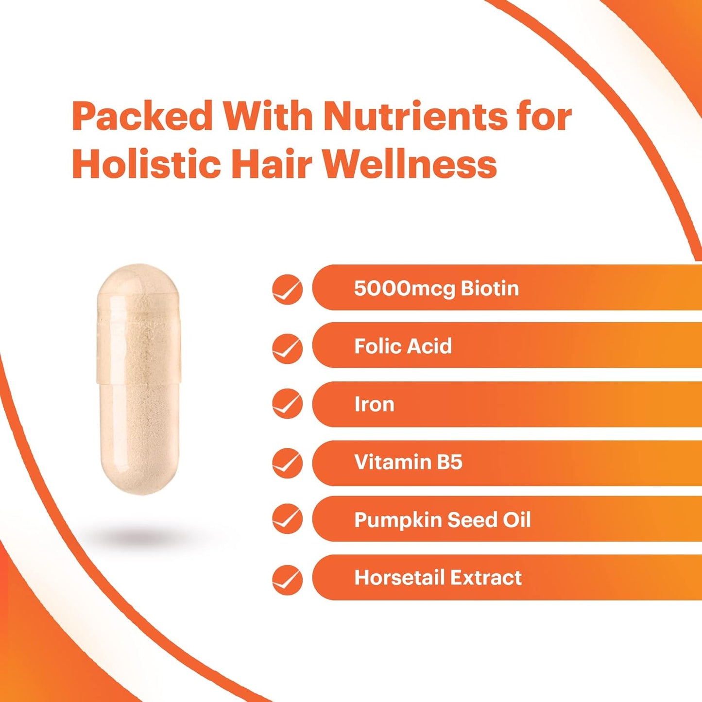 Aviva Advanced Hair Nutrition Vitamins - 60 Capsules for Thicker Hair - Biotin 5000mcg with Essential Oils
