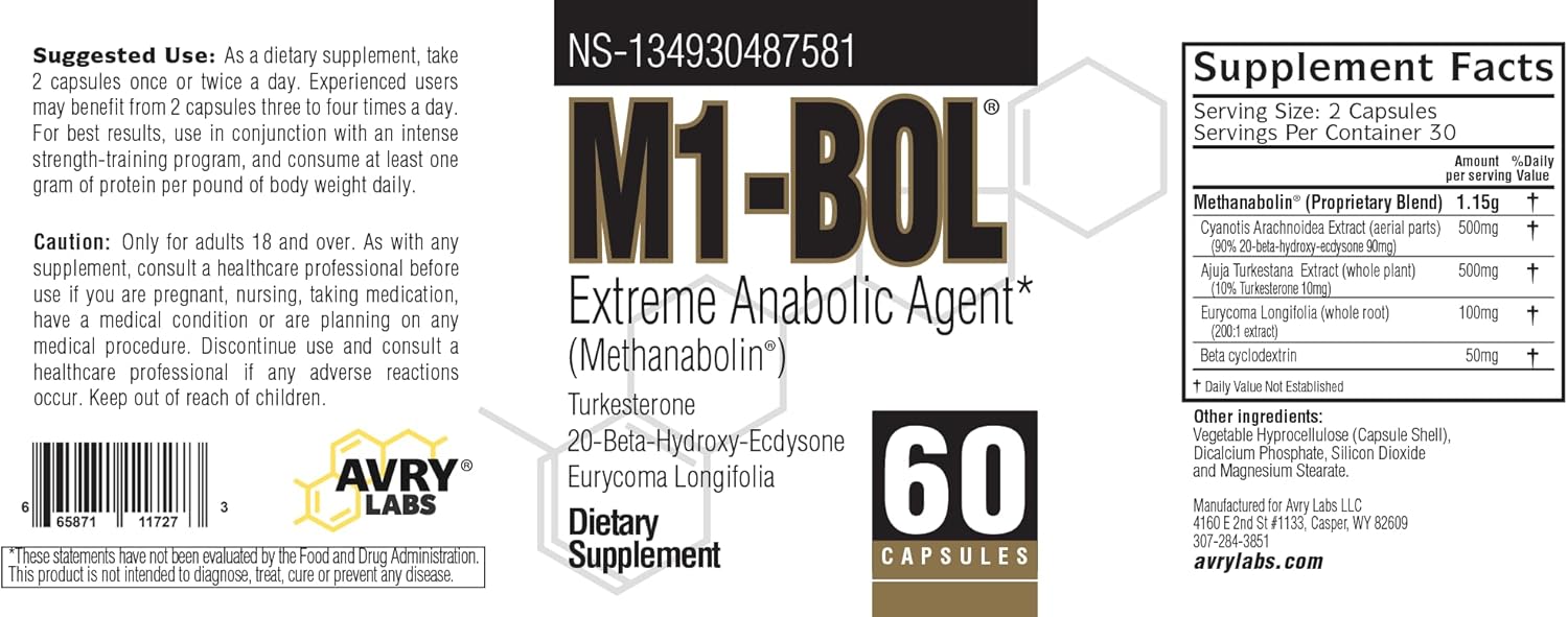Avry Labs Mass Stack Bundle: M1-BOL and 17-BOL for Muscle Growth, Strength, and Vascularity - 2 Month Supply