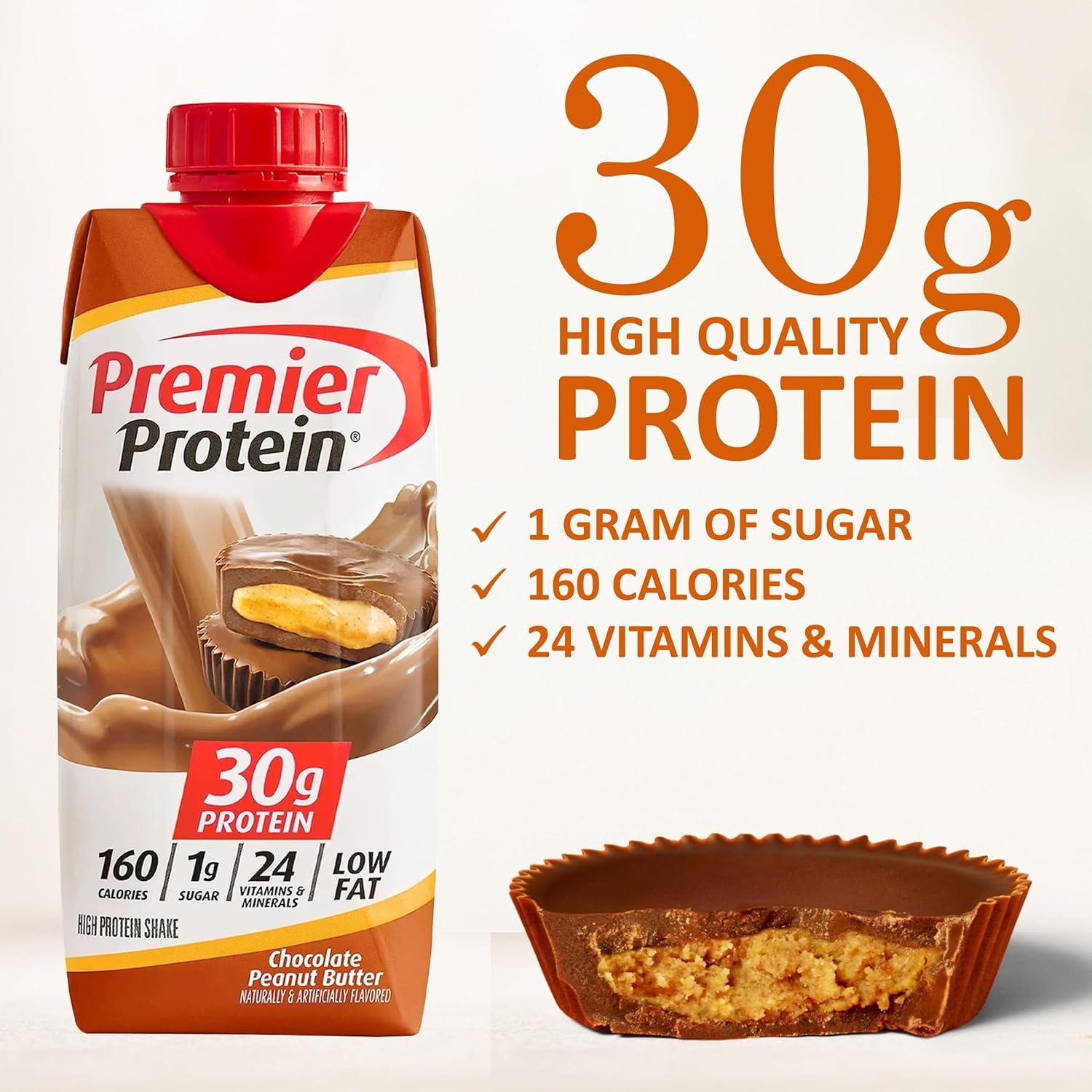 Award-Winning Premier Protein 30g Chocolate Peanut Butter Shake 11 Fl oz (10pk)