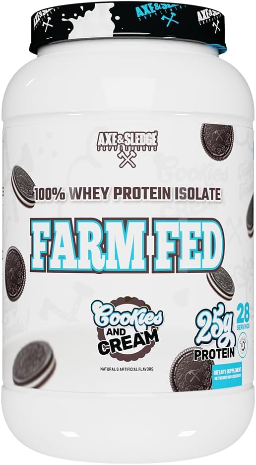 Axe & Sledge Farm Fed 100% Whey Protein Isolate with Digestive Enzymes - Cookies & Cream V2