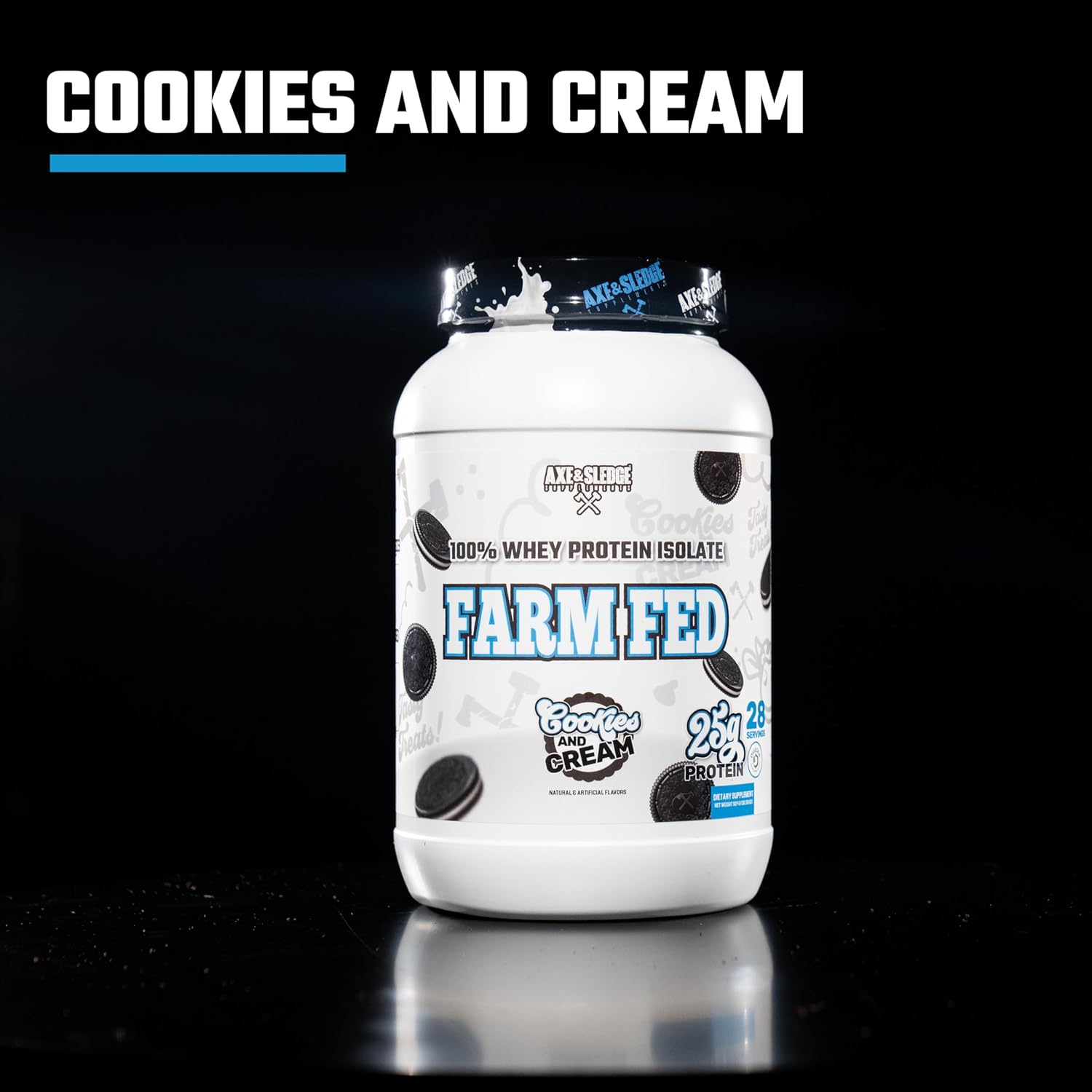 Axe & Sledge Farm Fed 100% Whey Protein Isolate with Digestive Enzymes - Cookies & Cream V2