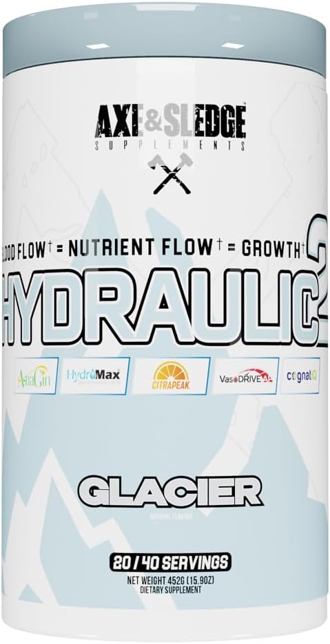 Axe & Sledge Hydraulic Stimulant-Free Pump Pre-Workout Powder - Glacier Flavor - 40 Servings