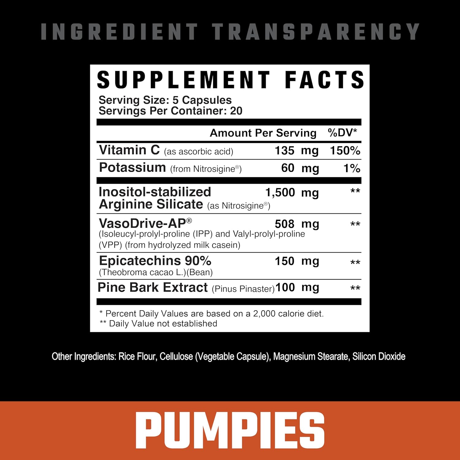 Axe & Sledge PUMPIES Nitric Oxide Booster with VasoDrive-AP and Nitrosigine - Enhance Pumps, Performance, and Recovery - 20 Servings, 100 Capsules