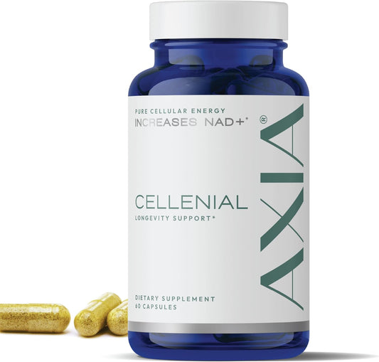AXIA Longevity Cellenial - Advanced NAD+ Supplement for DNA Repair, Cellular Energy, Aging, and Brain Health. Boosts NAD+ Levels for Enhanced Energy Production.