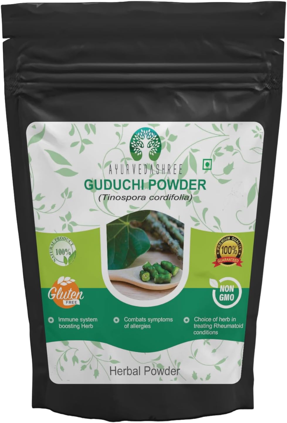 AYURVEDASHREE Giloy Powder 50g - Immune Support Supplement with Tinospora Cordifolia - Non GMO & Gluten Free - 100% Natural