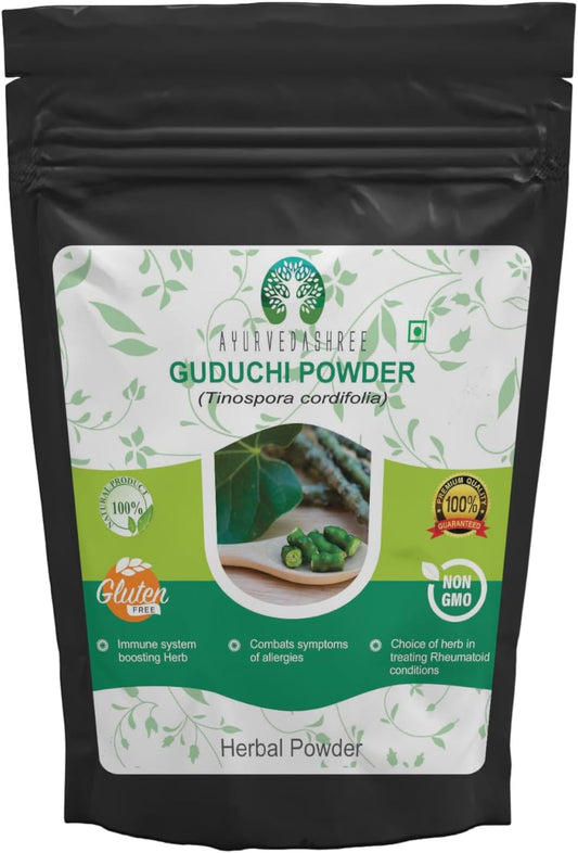 AYURVEDASHREE Giloy Powder 50g - Immune Support Supplement with Tinospora Cordifolia - Non GMO & Gluten Free - 100% Natural