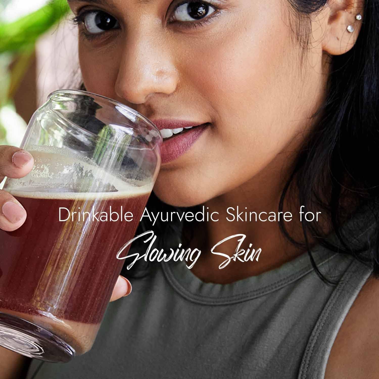Ayurvedic Glow Mix Skin Supplement with Collagen Powder for Healthy and Glowing Skin (30 Sachets) by Kapiva Skin Foods