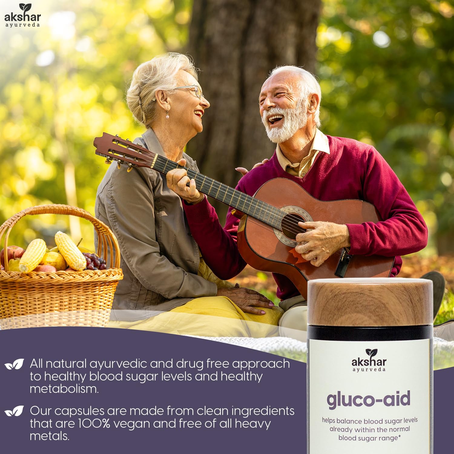 Ayurvedic Gluco Support Supplement with Gymnema, Bitter Melon & Turmeric - 60 Capsules
