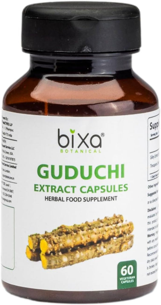 Ayurvedic Guduchi Extract Capsules - Tinospora Cordifolia Herbal Supplement 450mg - 60 Veg Capsules