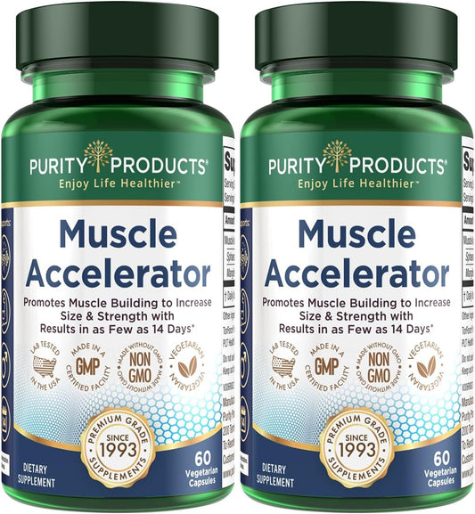 Ayurvedic Herbal Extracts Muscle Accelerator Blend - Promotes Strength, Endurance & Growth - 60 Veg Capsules