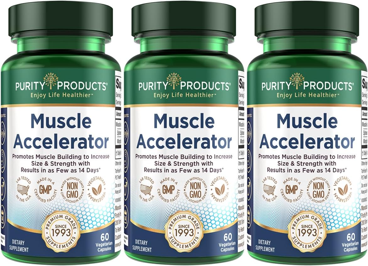 Ayurvedic Herbal Muscle Accelerator Supplement for Strength, Endurance & Growth - 60 Veg Caps
