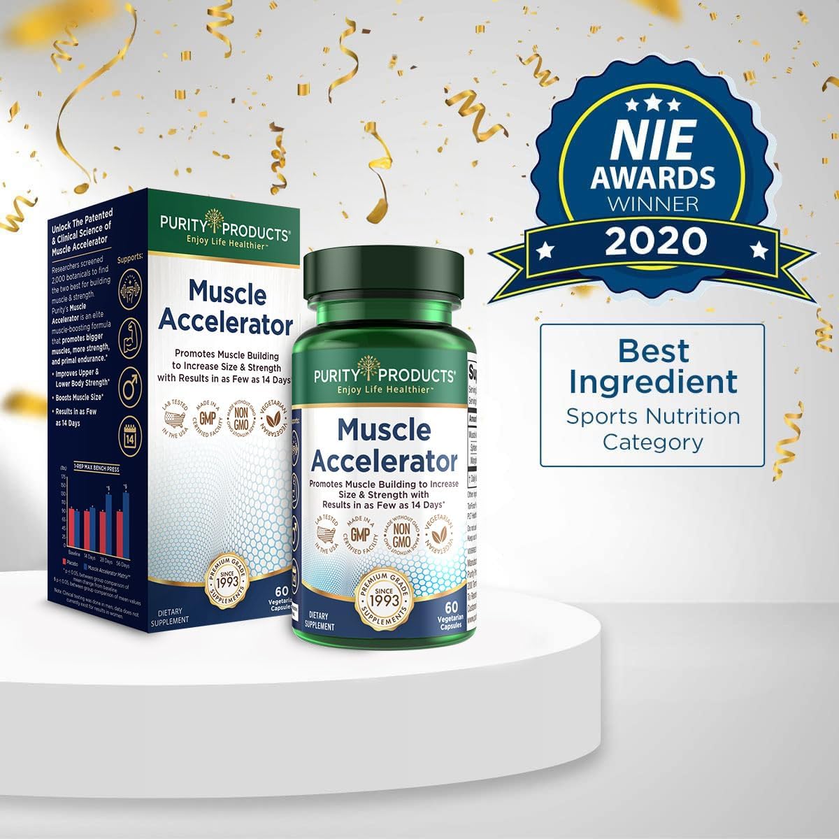 Ayurvedic Herbal Muscle Accelerator Supplement for Strength, Endurance & Growth - 60 Veg Caps