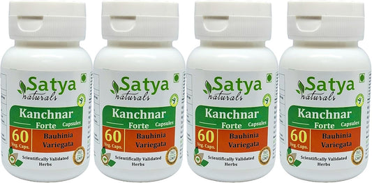 Ayurvedic Kanchnar Forte Capsules 500mg for Men and Women - Herbal Supplement with Bauhinia Variegata Extract - Pack of 240 Capsules