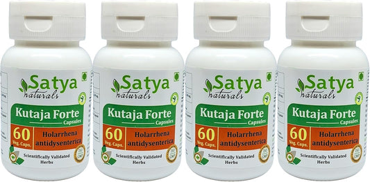 Ayurvedic Kutaja Forte Capsules 500mg - 240 Capsules for Men and Women - Holarrhena Antidysenterica Extract - Herbal Remedy Supplement