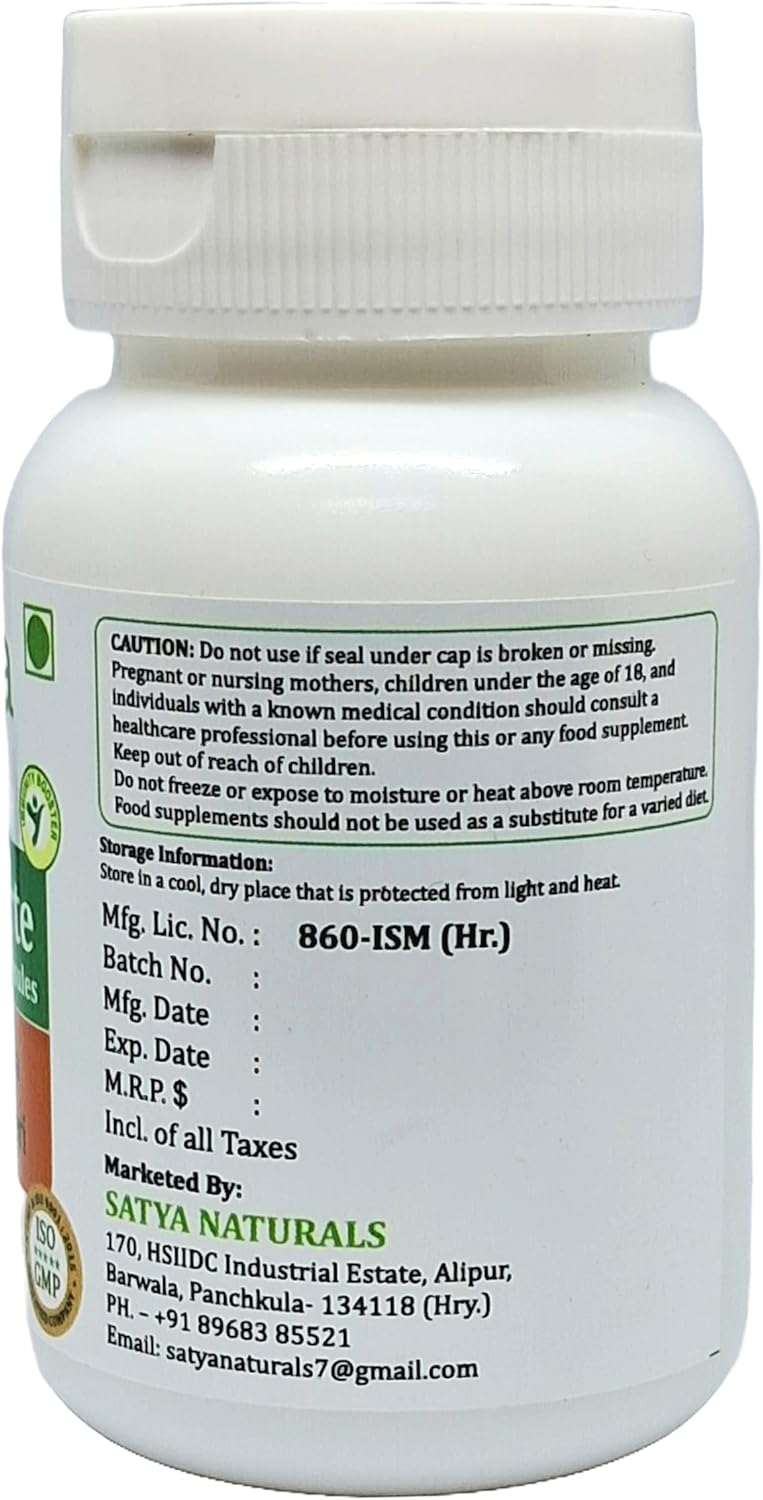 Ayurvedic Mulethi Forte Capsules 500mg | 60 Vegetarian Capsules | Yasthimadhu Extract for Men & Women | Herbal Supplement (1 Bottle)