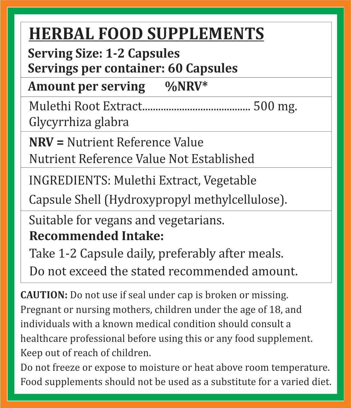 Ayurvedic Mulethi Forte Capsules 500mg | 60 Vegetarian Capsules | Yasthimadhu Extract for Men & Women | Herbal Supplement (1 Bottle)