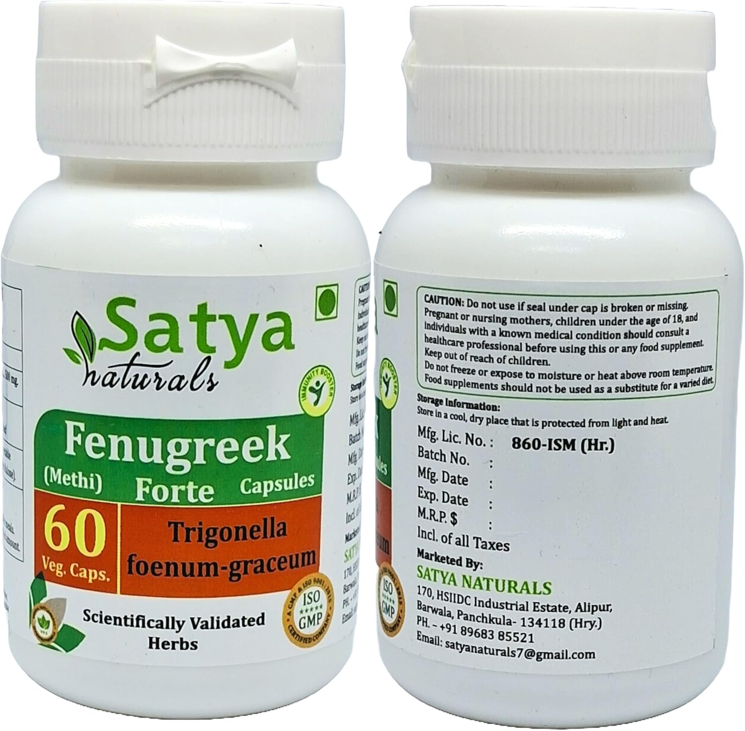 Ayurvedic Satya Naturals Fenugreek Forte Capsules 500mg - 120 Capsules for Men and Women - Herbal Supplement Extract for Health and Wellness