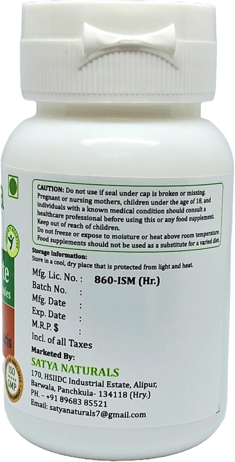 Ayurvedic Satya Naturals Hadjod Forte Capsules 500 mg - 4 Bottles of 60 Veg Capsules - Cissus Quadrangularis Herbal Supplement for Men and Women