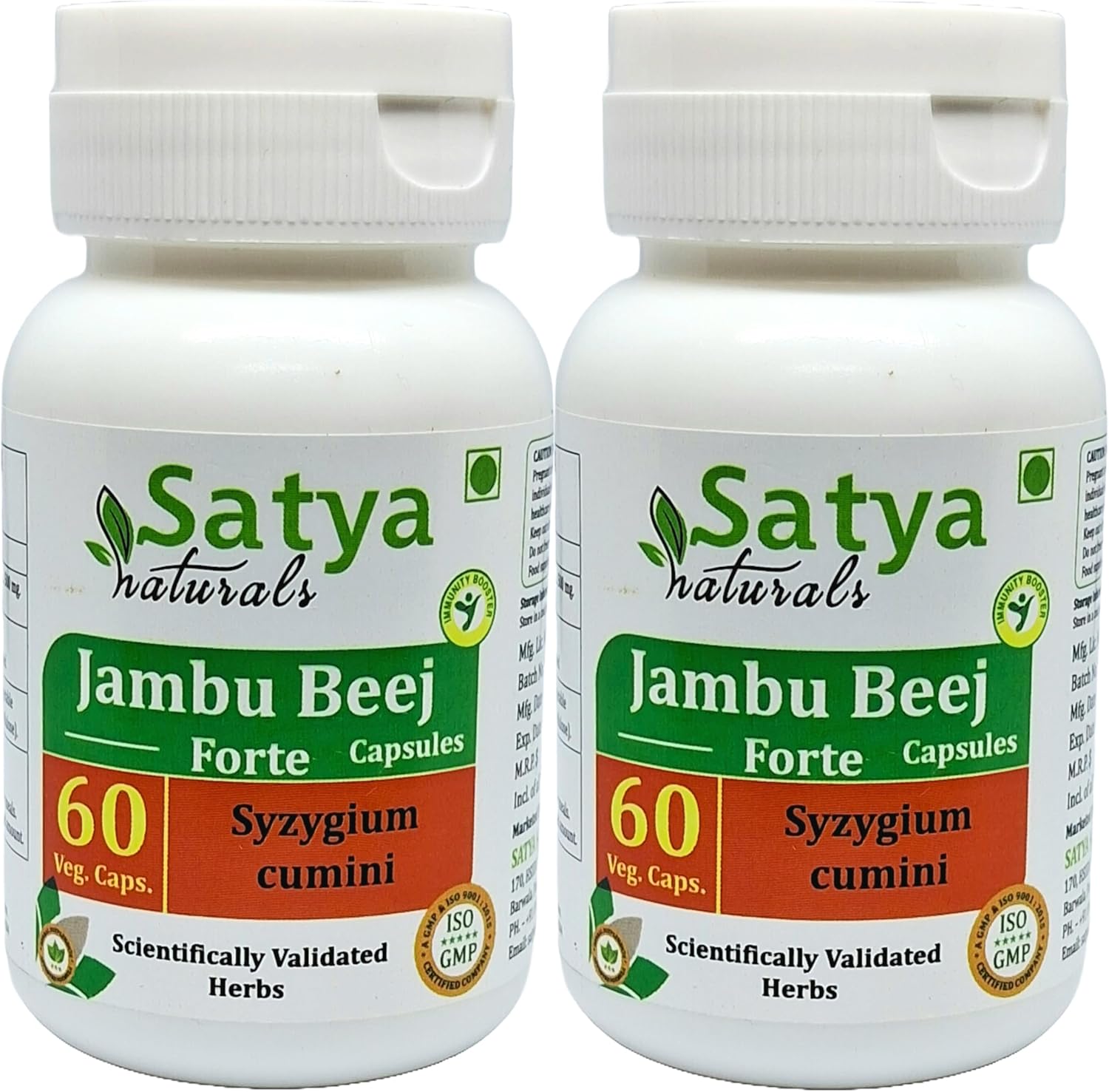 Ayurvedic Satya Naturals Jambu Beej Extract Capsules 500mg - 120 Veg Capsules | Herbal Supplement for Men and Women | 10:1 Forte Formula
