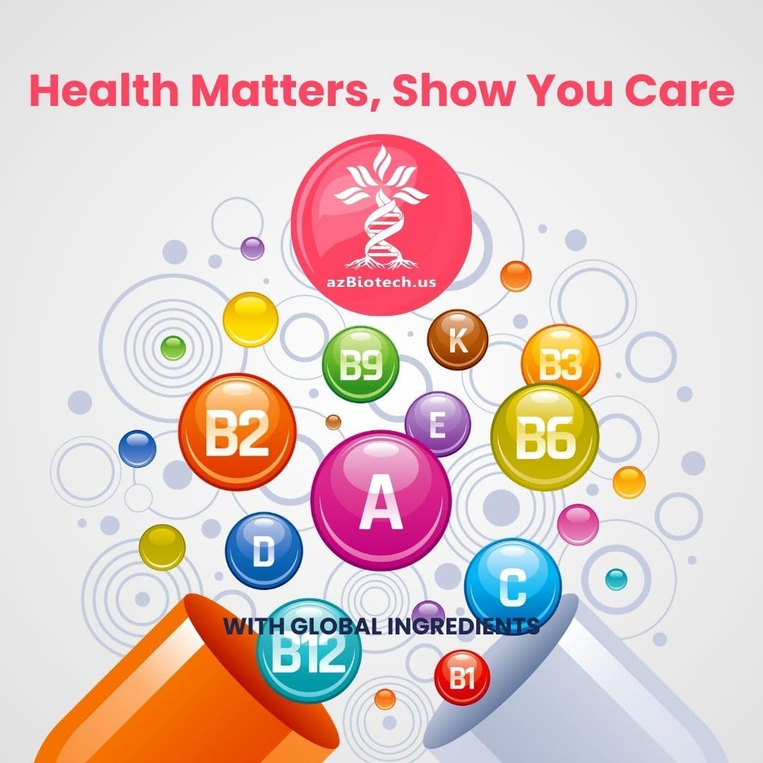 AZ BIOTECH Advanced Formula Bone Health Supplement with Vitamin D3, Calcium, Magnesium, Zinc, and More