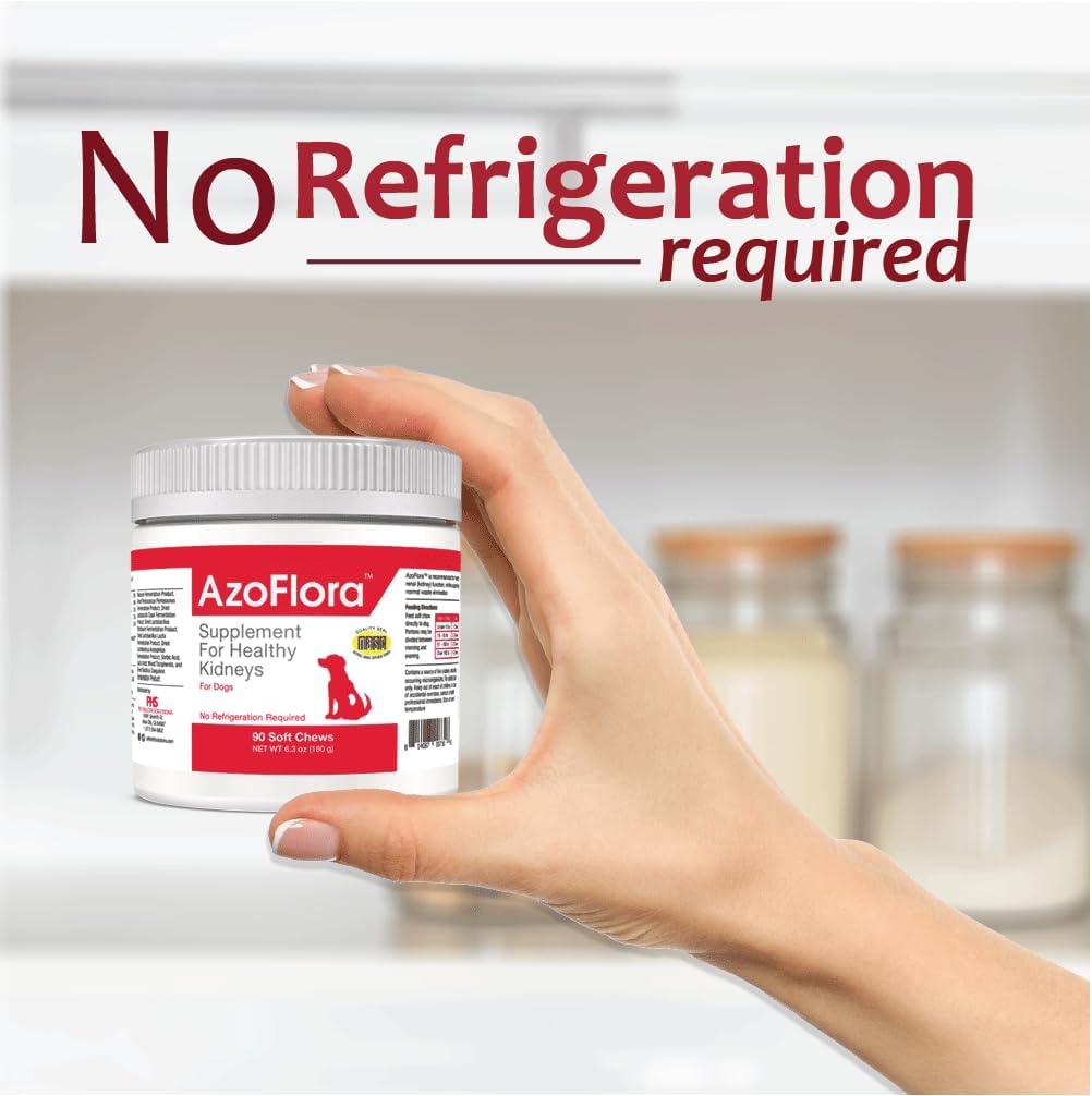 Azoflora Kidney Support Soft Chews for Dogs - Promotes Healthy Renal Function - Supports Urinary Tract Health - Chicken Flavor - 90 Chews