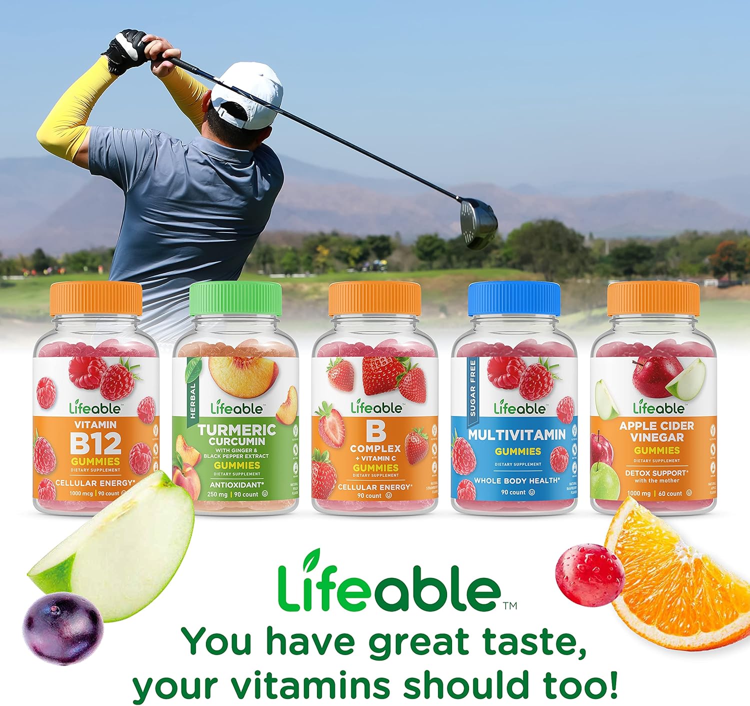 B Complex + Collagen & Vitamin C Gummies Bundle - Tasty Vitamin Supplement, Gluten-Free, GMO-Free Chewables