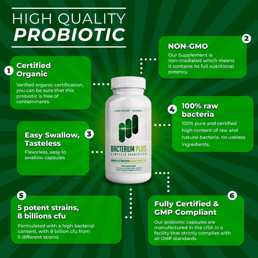 BACTICURE Bacterium Plus: Natural Immune System Support - Patented Formula - 240 Count (2 Pack)