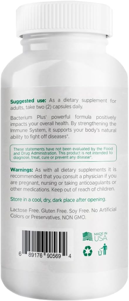 BACTICURE Bacterium Plus: Natural Immune System Support - Patented Formula - 240 Count (2 Pack)
