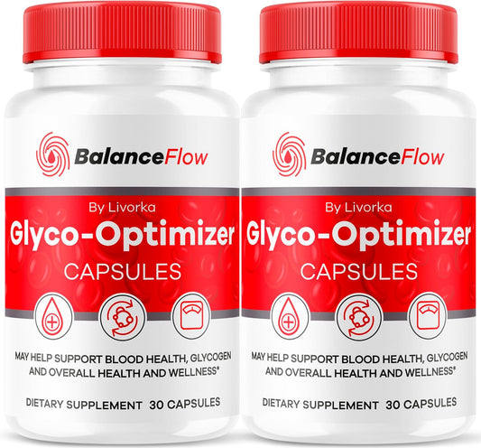 Balance Flow Glyco Optimizer Supplement (2 Pack) - Advanced Formula for Blood Sugar Support - 60 Capsules for 2 Months