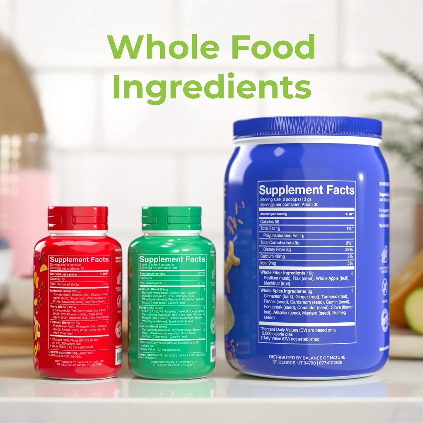 Balance of Nature Whole Health System - Natural Whole Food Supplements for Complete Wellness - 30 Servings