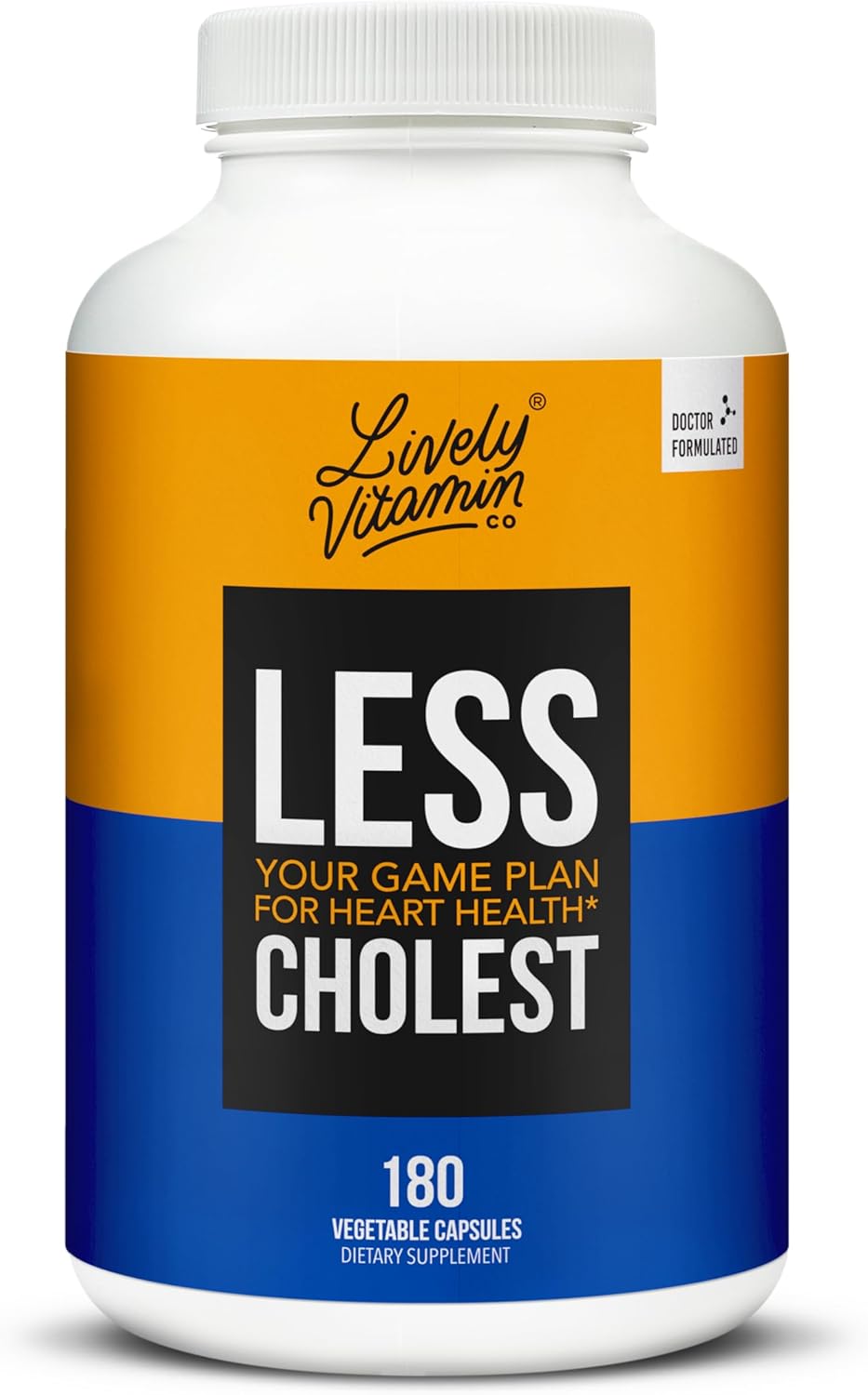 Balanced Cholesterol & Circulatory Health Supplement - Red Yeast Rice, Bergamot, Resveratrol - Statin Free - 180 Vegan Capsules