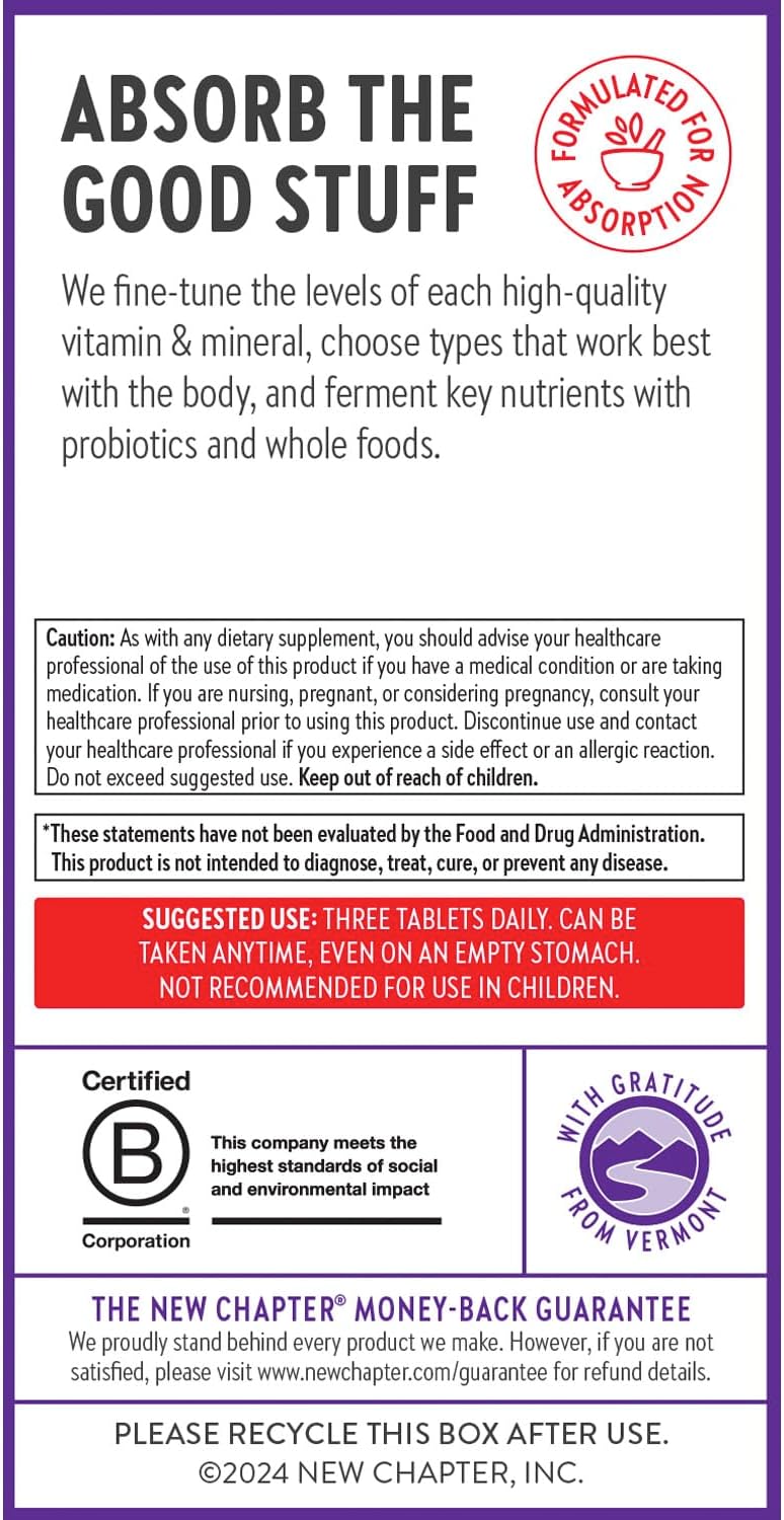 Balanced Energy & Stress Support Multivitamin with B Vitamins, Vitamin D3, Non-GMO Ingredients - 96 ct