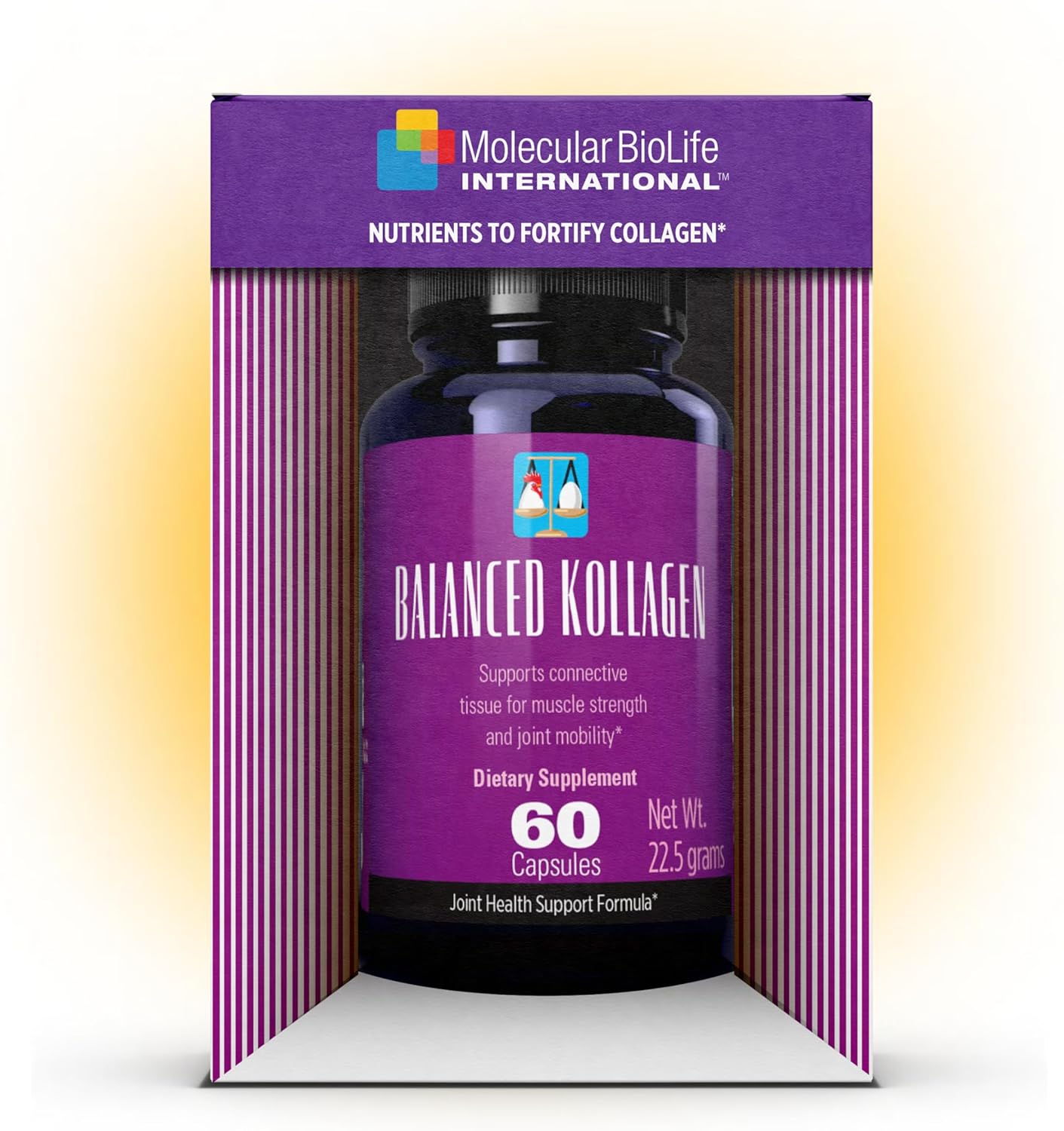 Balanced Kollagen: Eggshell Membrane & Avian Collagen Supplement for Joint Health - Types I, II, V, X Collagen