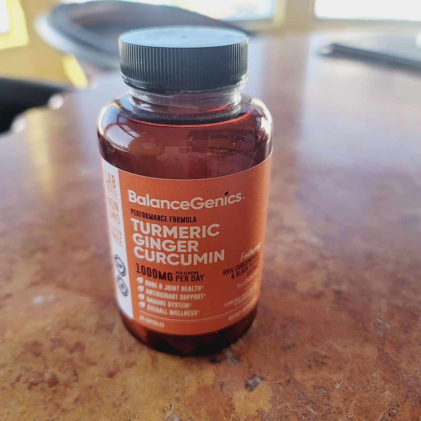 BalanceGenics Turmeric Curcumin Supplement 1000mg with Black Pepper & Ginger Root - 60 Capsules for Joint Health & Inflammation Support