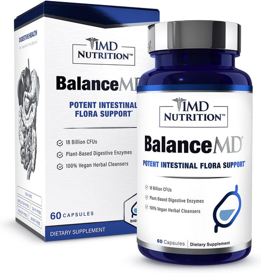 BalanceMD Vaginal Probiotics with Oregano, Caprylic Acid, & Digestive Enzymes for Intestinal Flora Balance - 60 Capsules